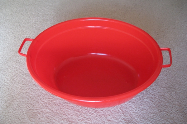 Ogłoszenie - Duża miska, wanienka owalna 74 cm / 60 litrów na pranie miednica basenik balia czerwona. Zdjęcie 2