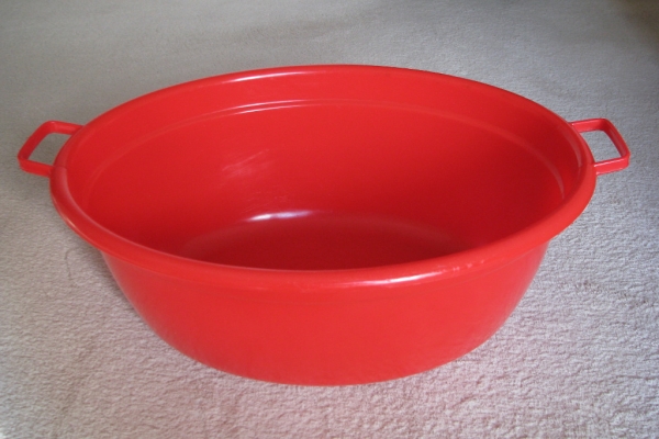 Ogłoszenie - Duża miska, wanienka owalna 74 cm / 60 litrów na pranie miednica basenik balia czerwona. Zdjęcie 8