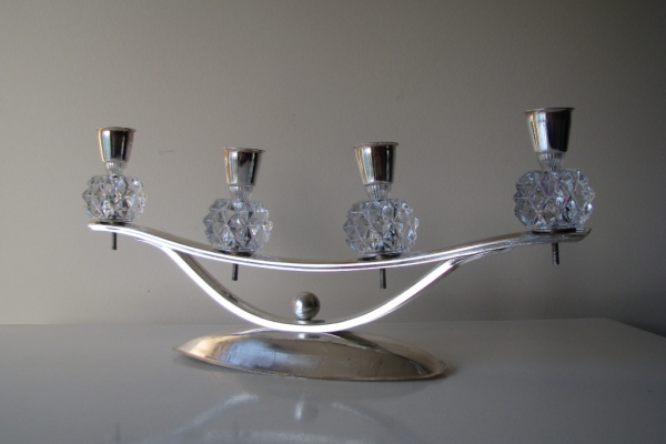 Ogłoszenie - Stary, stylowy, srebrny świecznik na 4 świece. Zdjęcie 9