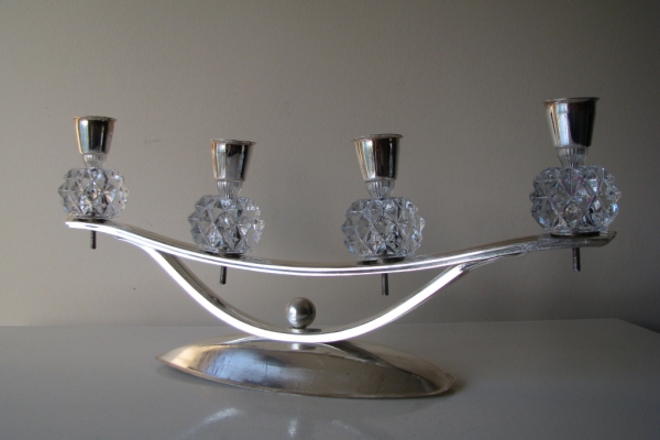 Ogłoszenie - Stary, stylowy, srebrny świecznik na 4 świece. Zdjęcie 1