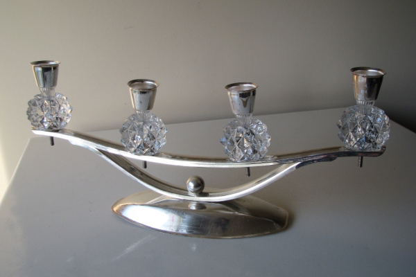 Ogłoszenie - Stary, stylowy, srebrny świecznik na 4 świece. Zdjęcie 3