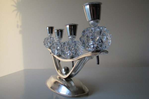 Ogłoszenie - Stary, stylowy, srebrny świecznik na 4 świece. Zdjęcie 4