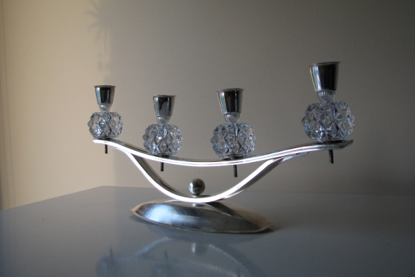 Ogłoszenie - Stary, stylowy, srebrny świecznik na 4 świece. Zdjęcie 10