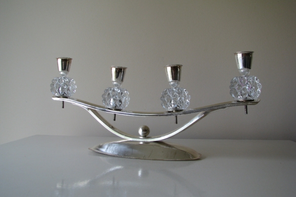 Ogłoszenie - Stary, stylowy, srebrny świecznik na 4 świece. Zdjęcie 2