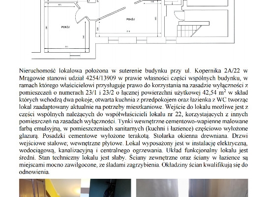 Ogłoszenie - Syndyk sprzeda lokal Mragowo ul. Kopernika 2A/22. Zdjęcie 3