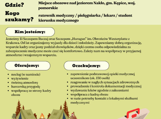 Ogłoszenie - Opieka medyczna na obóz harcerski. Zdjęcie 2