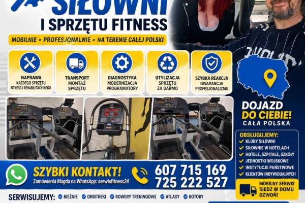 Ogłoszenie - Serwis siłowni Polska Warszawa Polska Łódź Lublin Kielce Olsztyn. Zdjęcie 1