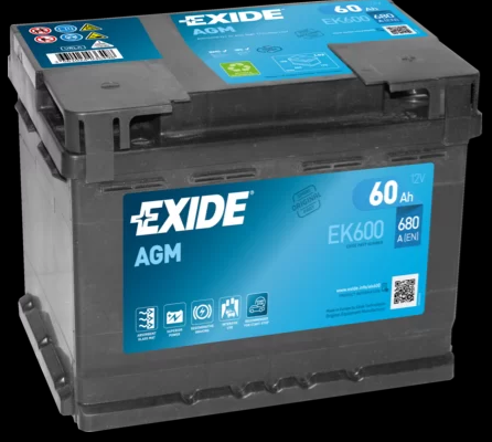 Ogłoszenie - Akumulator 60Ah 680A EXIDE AGM START&STOP EK600. Zdjęcie 1