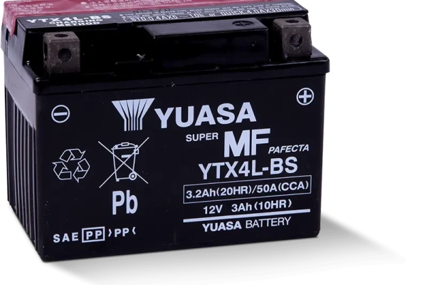 Ogłoszenie - Akumulator motocyklowy 3,2Ah 50A YUASA YTX4L-BS AGM. Zdjęcie 1