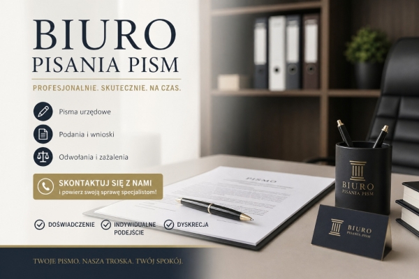 Ogłoszenie - Napisanie odwołania, podania, tel. 504-746-203, biuro pisania pism i podań, cennik. Zdjęcie 1