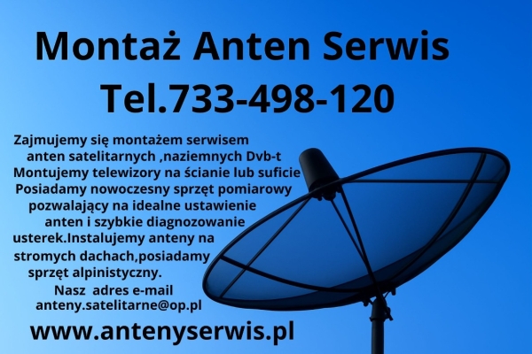 Ogłoszenie - Montaż ustawienie serwis anten satelitarnych, DVB-T Montaż telewizora www.antenyserwis.pl. Zdjęcie 1