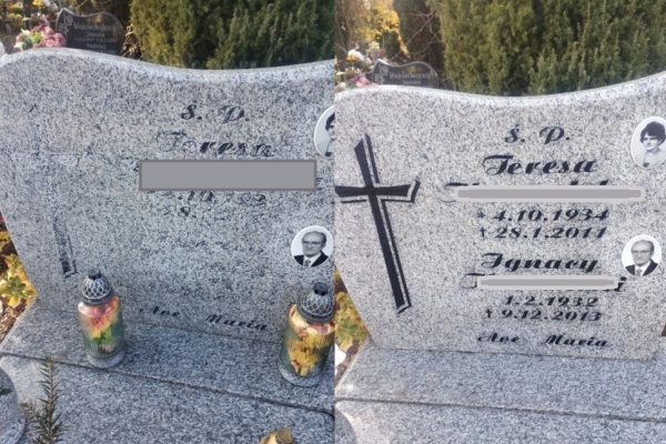 Ogłoszenie - Odnawianie liter na grobie, renowacja napisów, liternictwo, tel.504-746-203, Oleśnica, Oława, Trzebnica, Legnica,. Zdjęcie 1