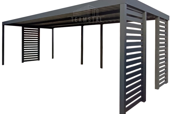 Ogłoszenie - Carport PREMIUM - Wiata samochodowa 7x3 - antracyt - dodatkowa zabudowa TS1229. Zdjęcie 1