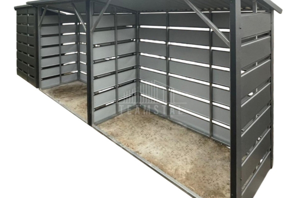 Ogłoszenie - Drewutnia 5x1m - Wiata Śmietnikowa - antracyt - dach spad w tył - ścianka działowa TS1233. Zdjęcie 1