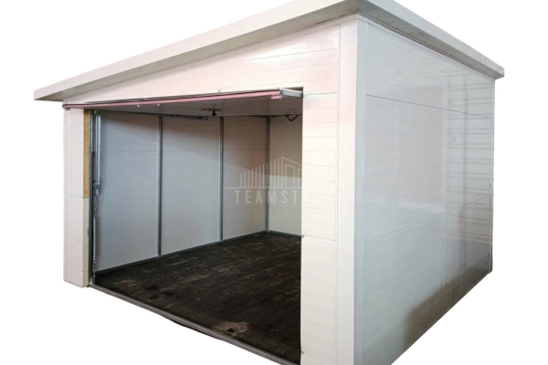 Ogłoszenie - Garaż ocieplony z płyty warstwowej 3x3m - brama uchylna - biały - płyta warstwowa - dach spad w bok TS1239. Zdjęcie 1