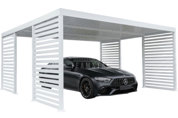 Ogłoszenie - Carport PREMIUM - Wiata samochodowa 5,5x5 - biały -ocynk- dodatkowa zabudowa TS1243. Zdjęcie 1