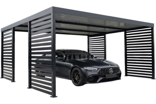 Ogłoszenie - CarPort PREMIUM - wiata samochodowa 5,8x5,5 - antracyt - dodatkowa zabudowa TS1244. Zdjęcie 1