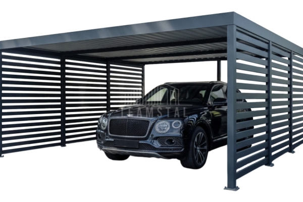 Ogłoszenie - CarPort PREMIUM - wiata samochodowa 6x5 - antracyt - dodatkowa zabudowa TS1247. Zdjęcie 1