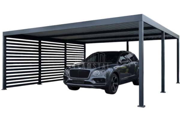 Ogłoszenie - CarPort PREMIUM - wiata samochodowa 6x5 - antracyt - dodatkowa zabudowa TS1248. Zdjęcie 1