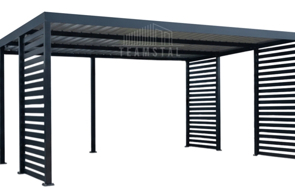 Ogłoszenie - CarPort PREMIUM - wiata samochodowa 6x5,5 - antracyt - dodatkowa zabudowa TS1249. Zdjęcie 1