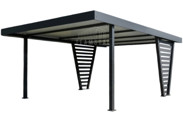 Ogłoszenie - Carport V PREMIUM 4,5x4,5m - Wypełnienie panelami - Wiata samochodowa - antracyt TS1253. Zdjęcie 1