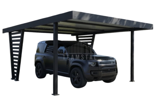 Ogłoszenie - Carport V PREMIUM 4,5x4,5m - Wypełnienie panelami - Wiata samochodowa - antracyt TS1254. Zdjęcie 1