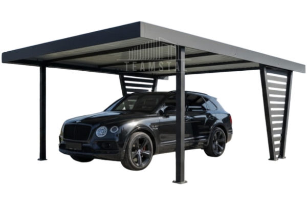 Ogłoszenie - Carport V PREMIUM 4,5x5,5m - Wypełnienie panelami - Wiata samochodowa - antracyt TS1255. Zdjęcie 1