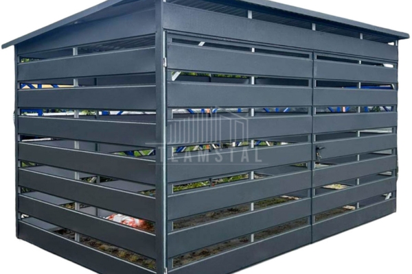 Ogłoszenie - Wiata śmietnikowa 4x2m Antracyt - furtka TS1139. Zdjęcie 1