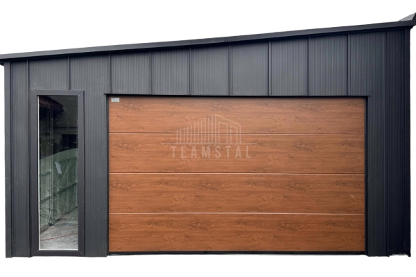 Ogłoszenie - Garaż Blaszany 5x5,5 m - brama segmentowa - 2x okno - drzwi - blacha na rąbek - rynny TS1164. Zdjęcie 1