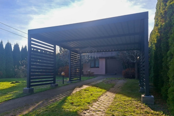 Ogłoszenie - CarPort PREMIUM - wiata samochodowa 5x6 - antracyt - dodatkowa zabudowa TS1223. Zdjęcie 3