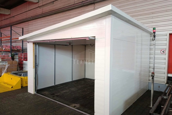 Ogłoszenie - Garaż ocieplony z płyty warstwowej 3x3m - brama uchylna - biały - płyta warstwowa - dach spad w bok TS1239. Zdjęcie 3