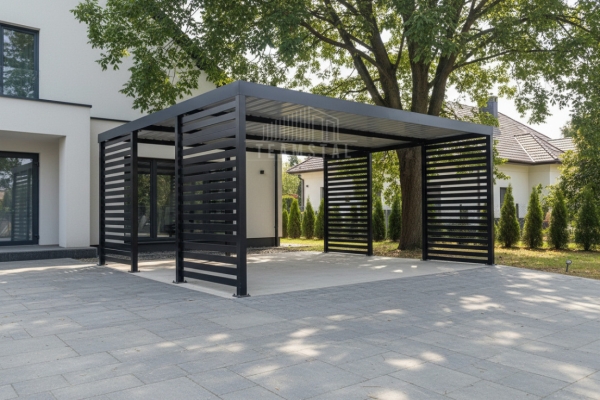 Ogłoszenie - CarPort PREMIUM - wiata samochodowa 4,5x5,5 - antracyt - dodatkowa zabudowa TS1242. Zdjęcie 3