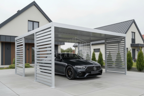 Ogłoszenie - Carport PREMIUM - Wiata samochodowa 5x5 - biały - dodatkowa zabudowa TS1245. Zdjęcie 2