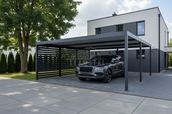 Ogłoszenie - CarPort PREMIUM - wiata samochodowa 6x5 - antracyt - dodatkowa zabudowa TS1248. Zdjęcie 2