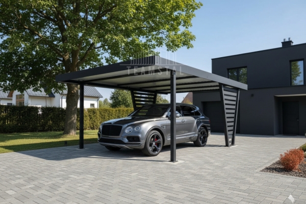 Ogłoszenie - Carport V PREMIUM 4,3x5m - Wypełnienie panelami - Wiata samochodowa - antracyt TS1252. Zdjęcie 3