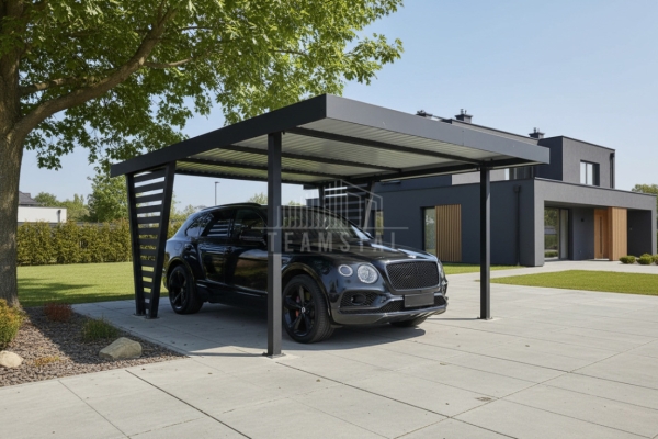 Ogłoszenie - Carport V PREMIUM 4x4,7m - Wypełnienie panelami - Wiata samochodowa - antracyt TS1260. Zdjęcie 2