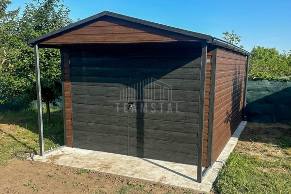 Ogłoszenie - Schowek - domek ogrodowy Garaż 3,5x4m - wiata 0,5m brama dwuskrzydłowa okno drewnopodobny rynny TS1137. Zdjęcie 4