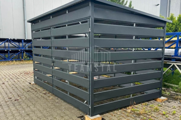 Ogłoszenie - Wiata śmietnikowa 4x2m Antracyt - furtka TS1139. Zdjęcie 2
