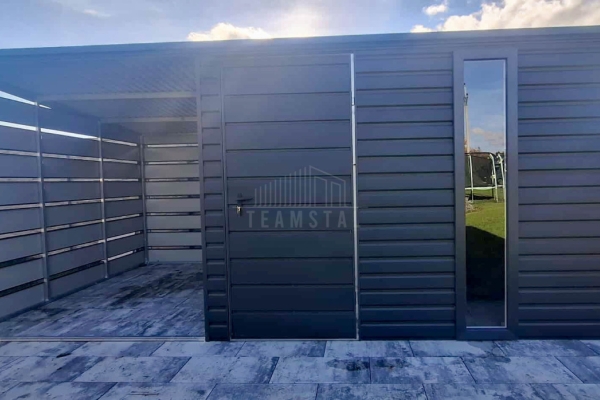Ogłoszenie - Schowek - domek ogrodowy 3x3m - wiata 3m - drzwi - okno - antracyt - spad dachu do tyłu  TS1203. Zdjęcie 3