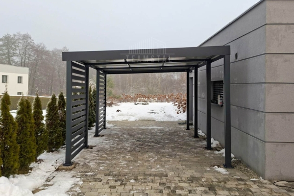 Ogłoszenie - Carport PREMIUM - Wiata samochodowa 4x5 - antracyt - dodatkowa zabudowa TS1226. Zdjęcie 2