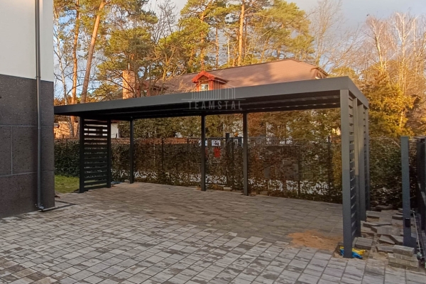 Ogłoszenie - Carport PREMIUM - Wiata samochodowa 7x3 - antracyt - dodatkowa zabudowa TS1229. Zdjęcie 3