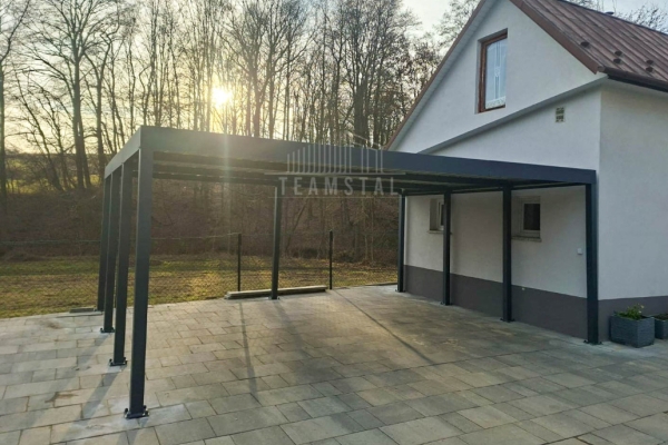 Ogłoszenie - Carport PREMIUM - Wiata samochodowa 7x5m - antracyt TS1230. Zdjęcie 3
