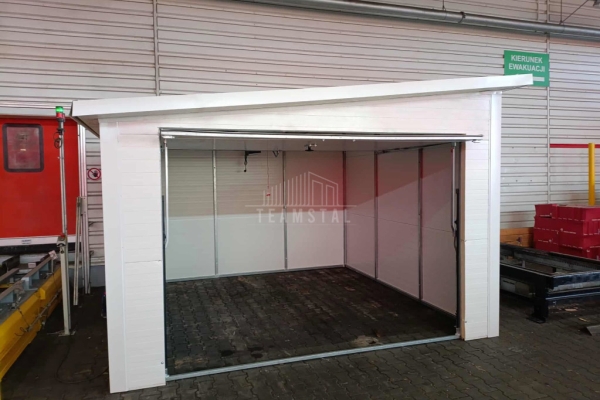 Ogłoszenie - Garaż ocieplony z płyty warstwowej 3x3m - brama uchylna - biały - płyta warstwowa - dach spad w bok TS1239. Zdjęcie 4