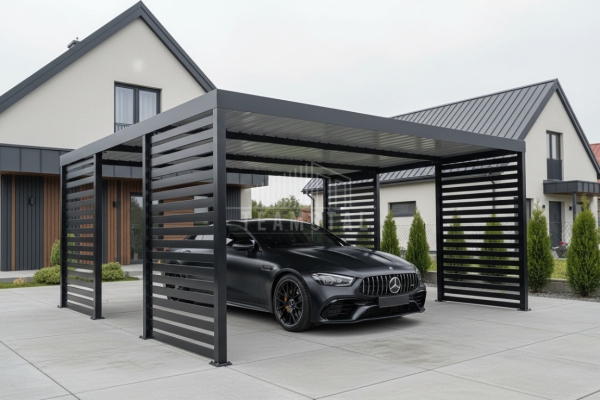 Ogłoszenie - CarPort PREMIUM - wiata samochodowa 5,8x5,5 - antracyt - dodatkowa zabudowa TS1244. Zdjęcie 2