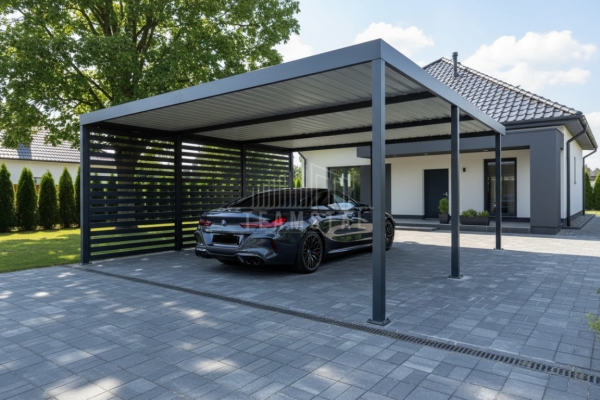 Ogłoszenie - CarPort PREMIUM - wiata samochodowa 6x5 - antracyt - dodatkowa zabudowa TS1248. Zdjęcie 3