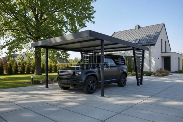 Ogłoszenie - Carport V PREMIUM 4,2x5,8m - Wypełnienie panelami - Wiata samochodowa - antracyt TS1251. Zdjęcie 3