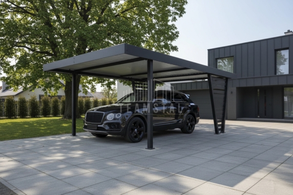 Ogłoszenie - Carport V PREMIUM 4,5x4,5m - Wypełnienie panelami - Wiata samochodowa - antracyt TS1254. Zdjęcie 2