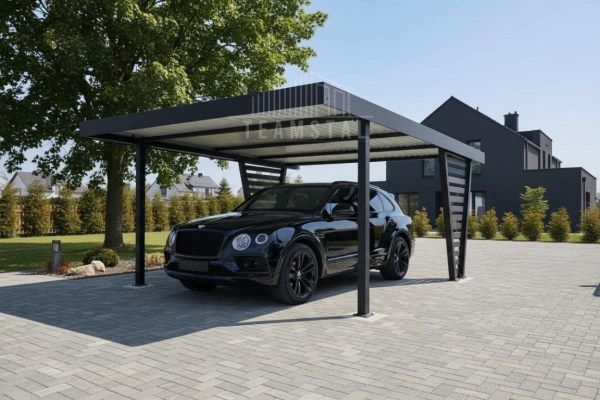 Ogłoszenie - Carport V PREMIUM 4,5x5m - Wypełnienie panelami - Wiata samochodowa - antracyt TS1256. Zdjęcie 2