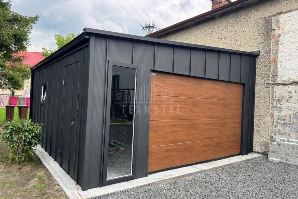 Ogłoszenie - Garaż Blaszany 5x5,5 m - brama segmentowa - 2x okno - drzwi - blacha na rąbek - rynny TS1164. Zdjęcie 2