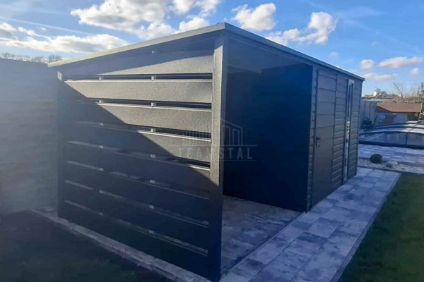 Ogłoszenie - Schowek - domek ogrodowy 3x3m - wiata 3m - drzwi - okno - antracyt - spad dachu do tyłu  TS1203. Zdjęcie 2